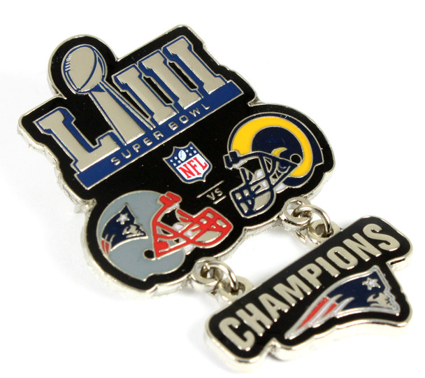 Super Bowl LIII (53) Oversized Commemorative Pin - Dangler Style Super Bowl LIII (53) Oversized Commemorative Pin - Dangler Style