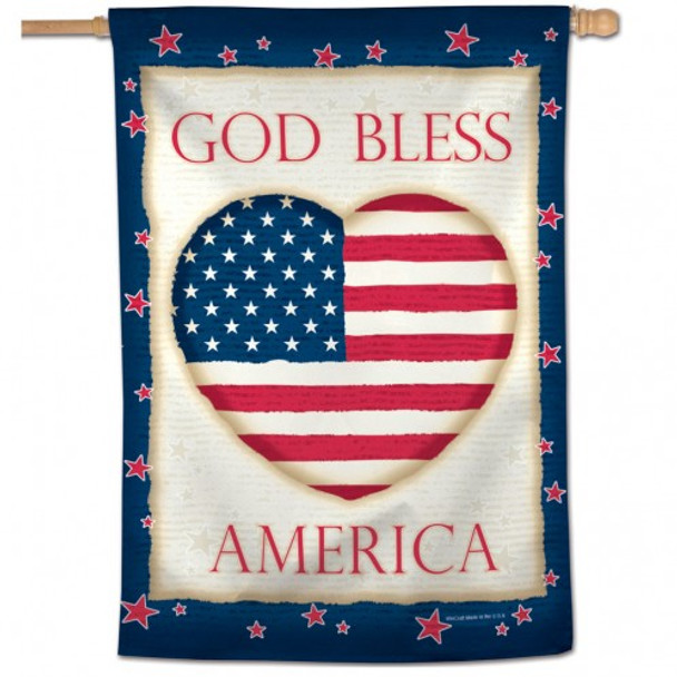 God Bless America Heart Vertical Flag - 28" x 40"
