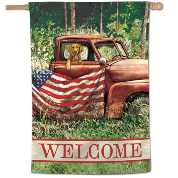 "Welcome" God's Country Vertical Flag - 28" x 40"