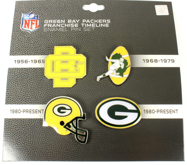 Green Bay Packers Logo / Helmet Evolution Pin Set