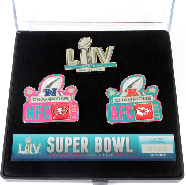 Super Bowl LIV (54) Head To Head Pin Set - 49ers vs. Chiefs - Limited 5,000