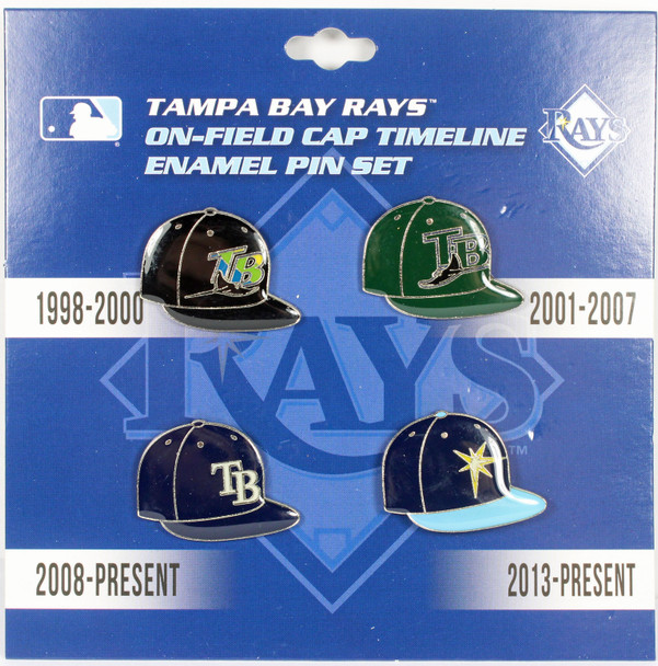 Tampa Bay Rays Cooperstown Collection Cap Timeline Pin Set