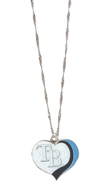 Tampa Bay Rays Glitter Heart Necklace