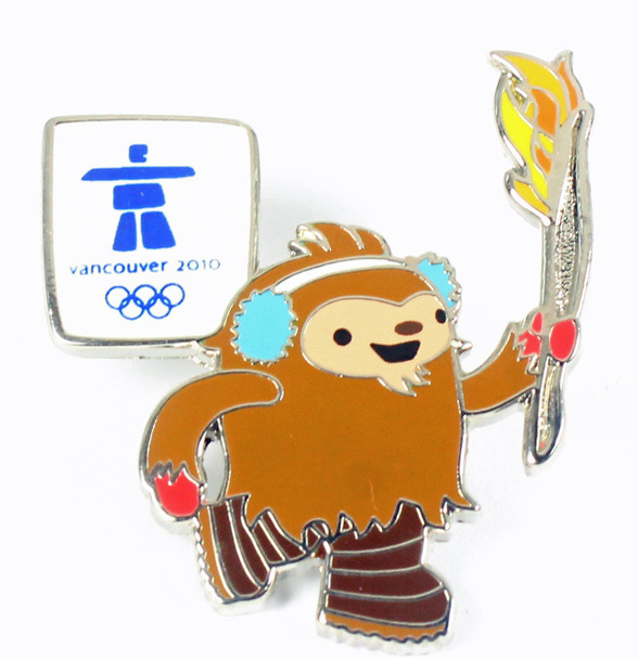 Vancouver 2010 Olympics Quatchi Torch Pin