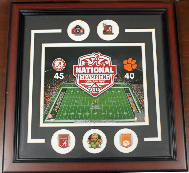 Alabama Crimson 2016 National Championship Framed Pin Photo