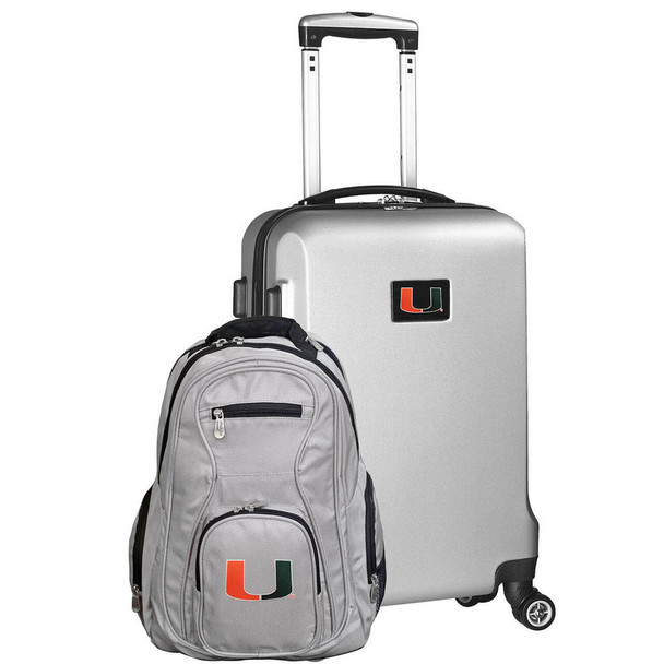 Miami Hurricanes Deluxe 2-Piece Backpack and Carry-on Set