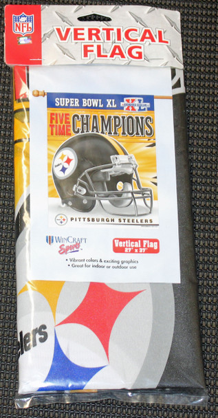 Pittsburgh Steelers 5 Time Super Bowl Champs Vertical Flag - 27" x 37"