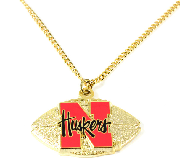 Nebraska 3-D Football Necklace