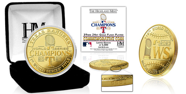 Texas Rangers 2023 World Series Champions Gold Coin - Limited 5,000