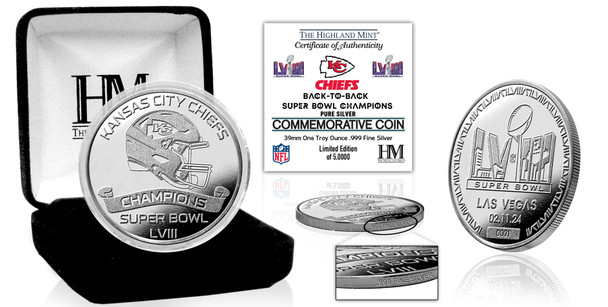 Kansas City Chiefs Super Bowl LVIII Champions 1oz .999 Fine Silver Coin - Limited