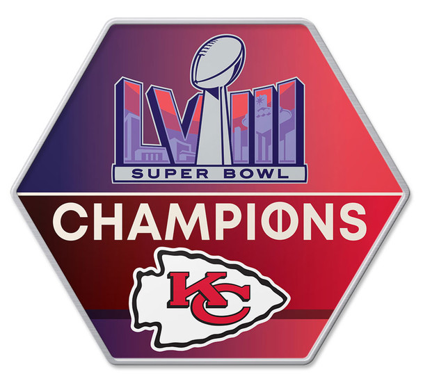 Kansas City Chiefs Super Bowl LVIII Champs Hexagon Pin