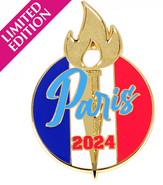 Paris 2024 Olympics Torch Flame Pin - Limited Editions 1,000