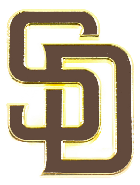 San Diego Padres Cut Out Logo Pin - Brown