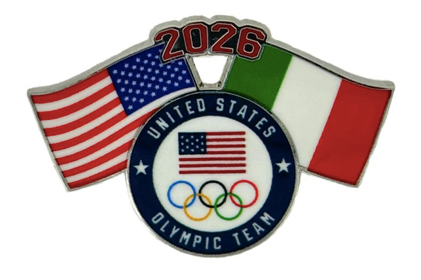 Team USA 2026 Winter Olympics Dual Flag Pin