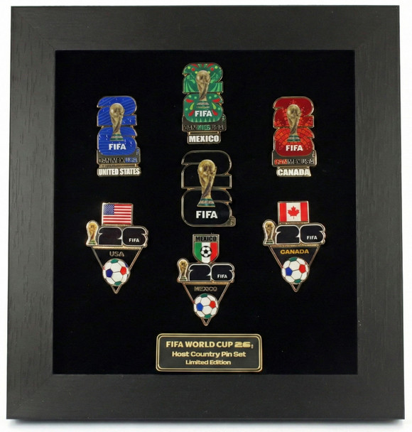 2026 FIFA World Cup Host Countries 7-Pin Framed Set - Limited Edition