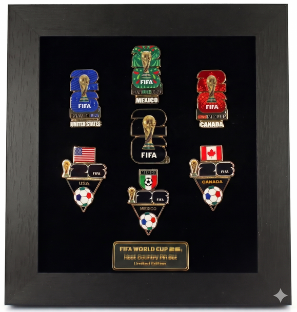 2026 FIFA World Cup Host Countries 7-Pin Framed Set - Limited Edition