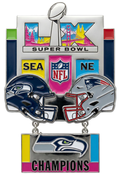 Super Bowl LX (60) Oversized Commemorative Pin - Dangler Style - (Ships ≈ 5/1)