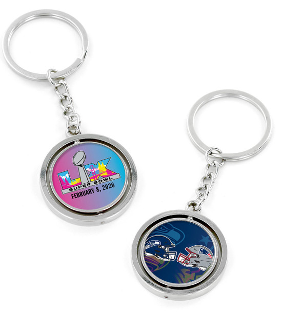 Super Bowl LX (60) Spinning Key Chain - Seahawks vs. Patriots