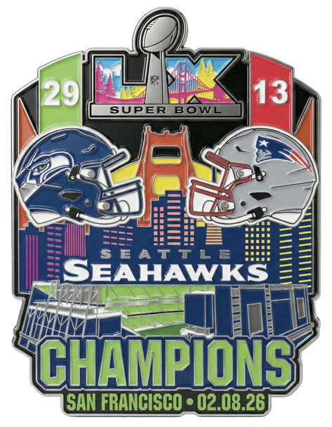 Super Bowl LX (60) Oversized Commemorative Pin - 3" One Piece - (Ships ≈ 5/1)