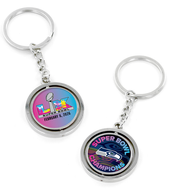 Seattle Seahawks Super Bowl LX (60) Spinning Key Chain