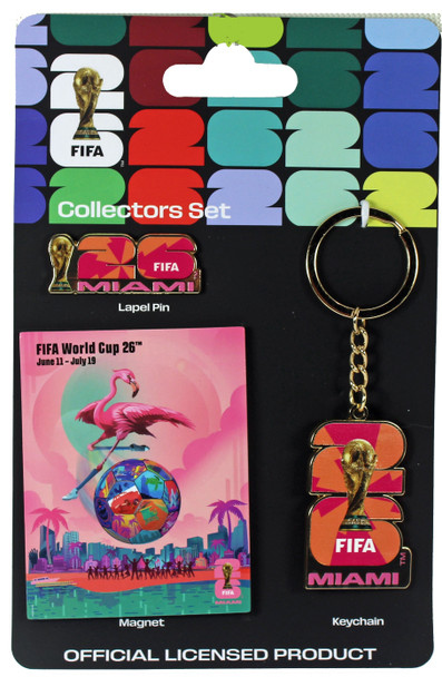 2026 FIFA World Cup Miami Host City 3-Pack Set - Pin / Key Chain / Magnet