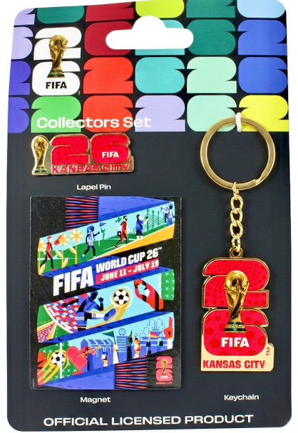 2026 FIFA World Cup Kansas City Host City 3-Piece Set - Pin / Key Chain / Magnet