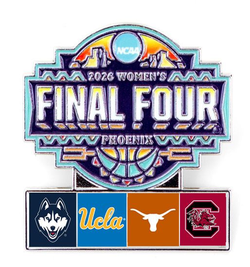 2026 Women's Final Four Teams Pin - UConn, UCLA, Texas, South Carolina