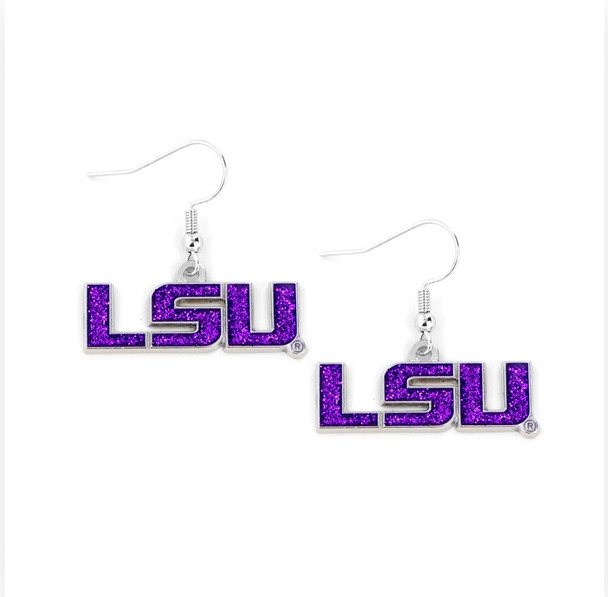 LSU Glitter Earrings