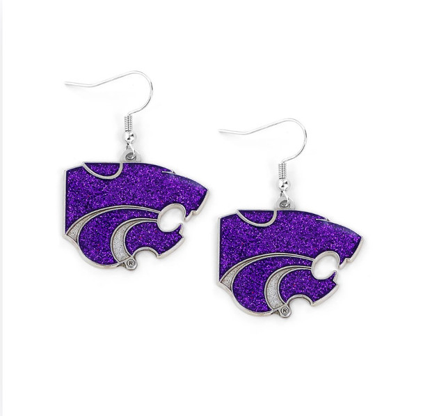 Kansas State Glitter Earrings