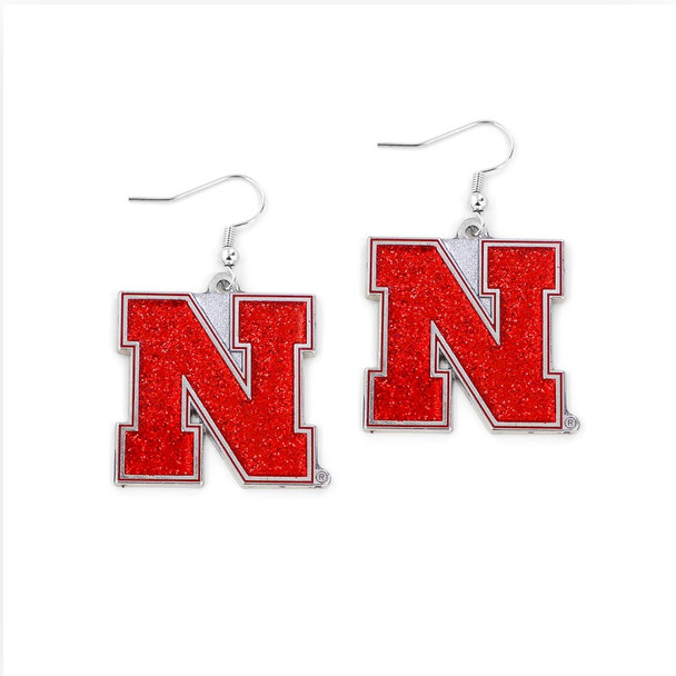 Nebraska Glitter Earrings