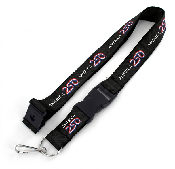 America 250th Anniversary Detachable Lanyard - Black