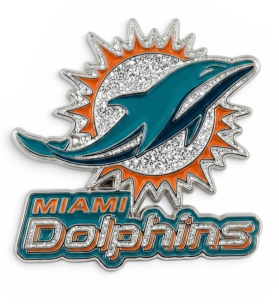 Miami Dolphins Glitter Pin