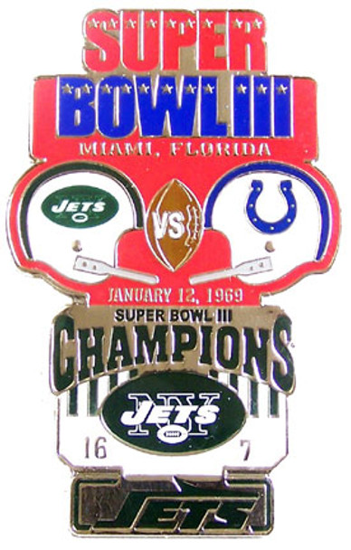 Super Bowl III (3) Oversized Commemorative Pin