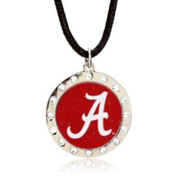 Alabama "A" Crystal Circle Necklace