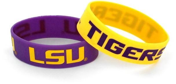 LSU Wide Wristbands (2 Pack)