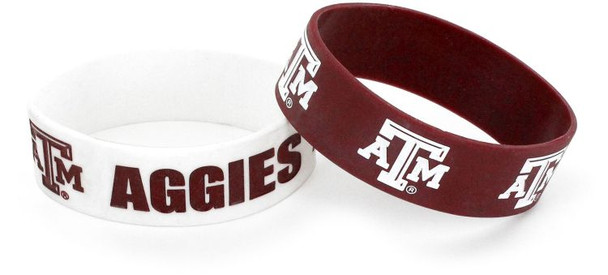 Texas A&M Wide Wristbands (2 Pack)