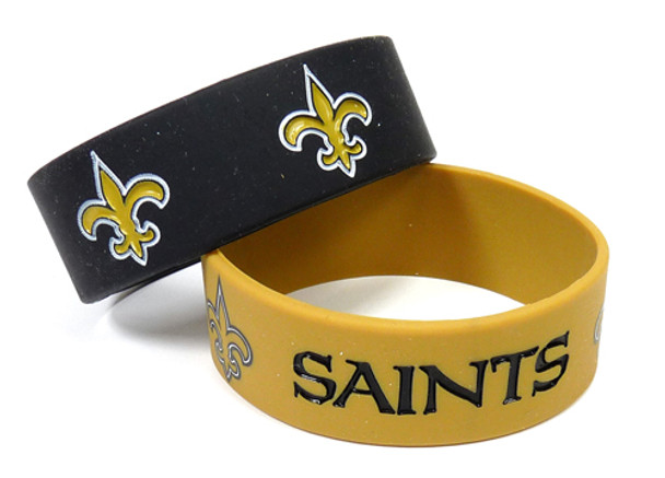 New Orleans Saints Wide Wristbands (2 Pack)