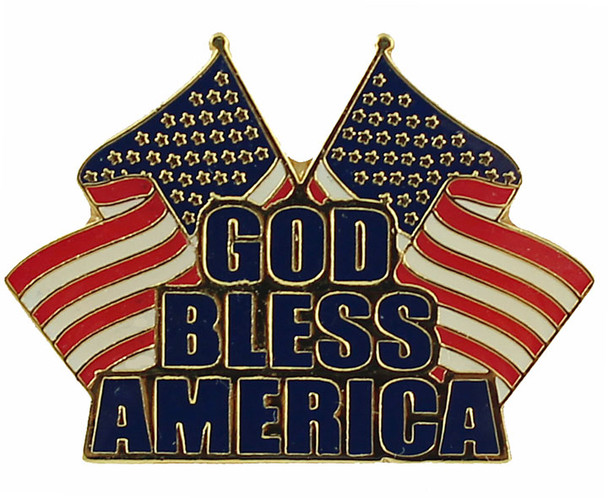 God Bless America Dual Flag Pin