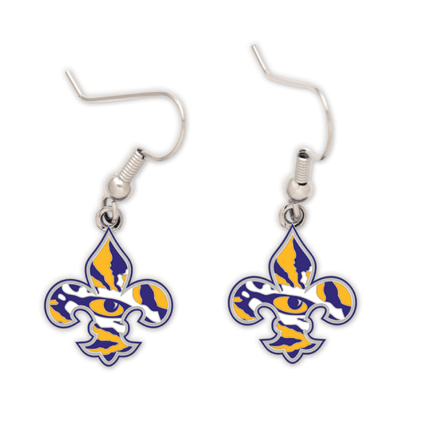 LSU Fleur De Lis Logo Earrings