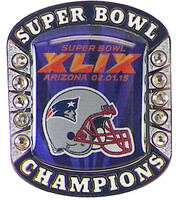 New England Patriots Super Bowl XLIX (49) Champions Pin - Champs Ring Style