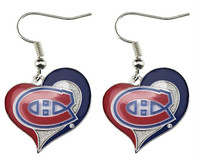 Montreal Canadiens Swirl Heart Earrings