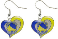 Golden State Warriors Swirl Heart Earrings