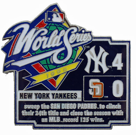 deadmansupplyco New York Yankees - 1998 World Series Champions Pin