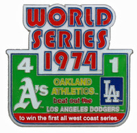 1974 World Series Commemorative Pin - A's vs. Dodgers