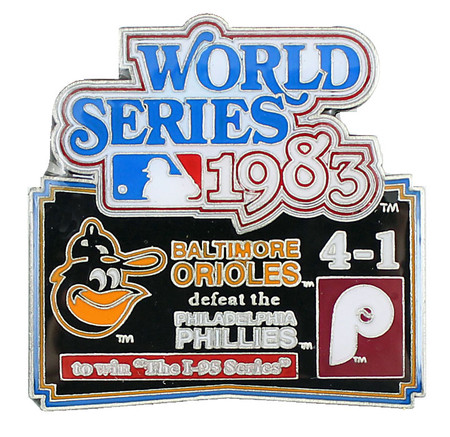 1983 Baltimore Orioles World Series Press Pin Charm w/ original case