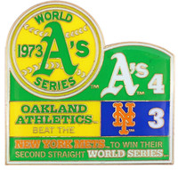 1973 World Series Commemorative Pin - A's vs. Mets