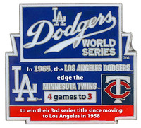 1965 World Series Commemorative Pin - Dodgers vs. Twins