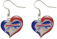 Buffalo Bills Swirl Heart Earrings