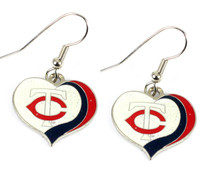 Minnesota Twins Swirl Heart Earrings