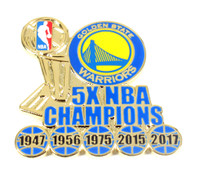 Golden State Warriors 5-Time NBA Champions Pin